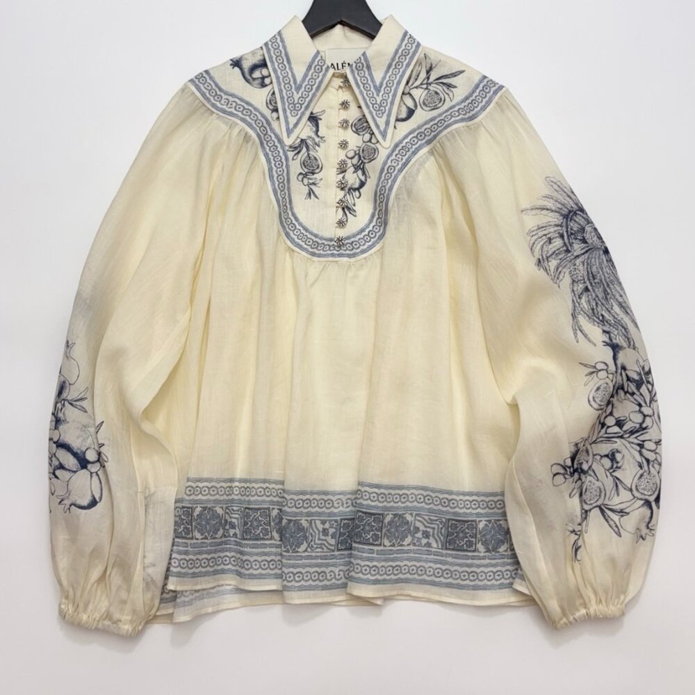 Alemais Loose Linen Long-Sleeve Shirt